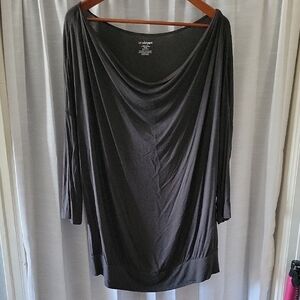 Lane Bryant Charcoal Draped Blouse